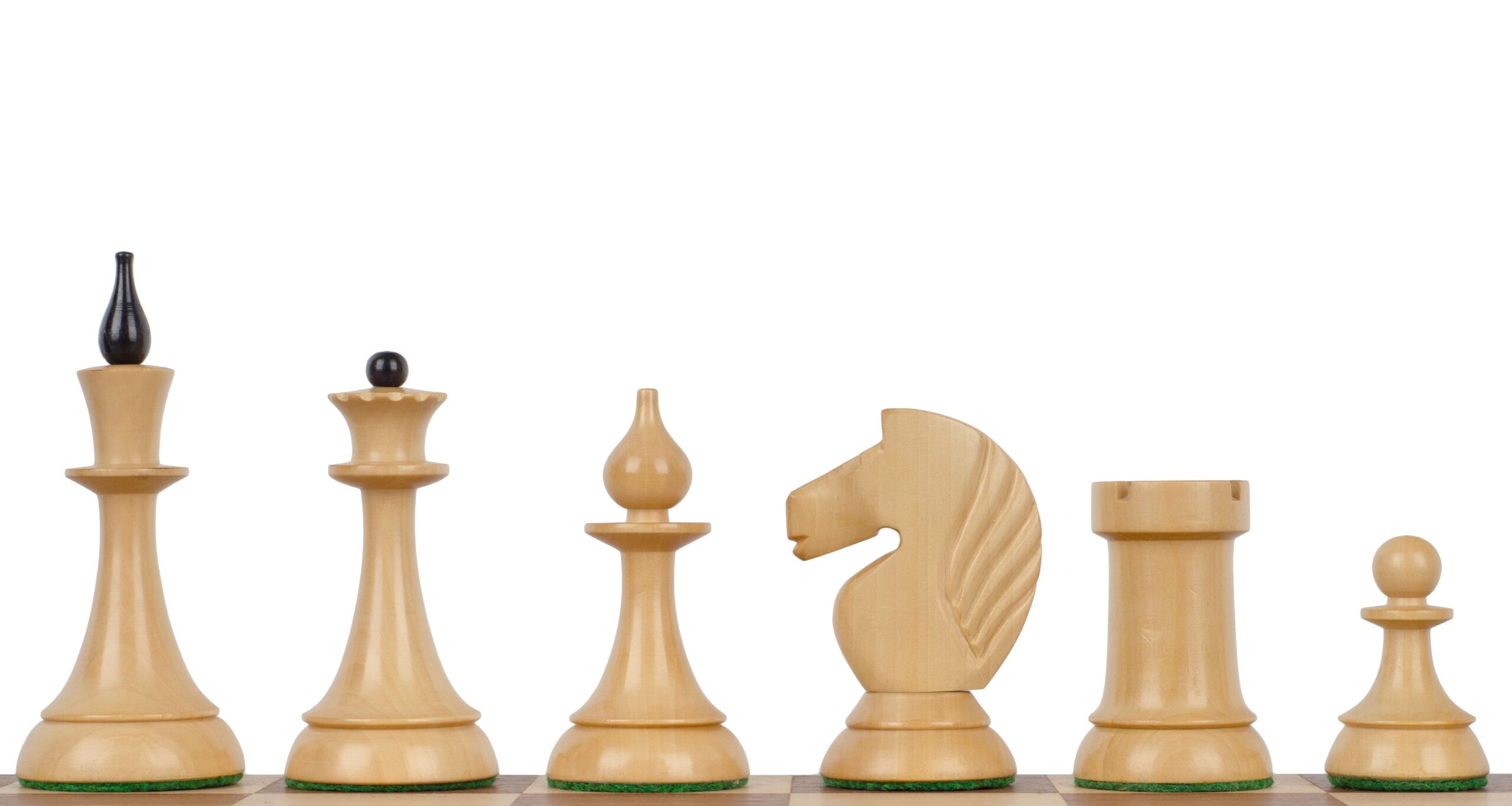 Figury szachowe Queen's Gambit 1957 Bukszpan hebanizowany 4 cale