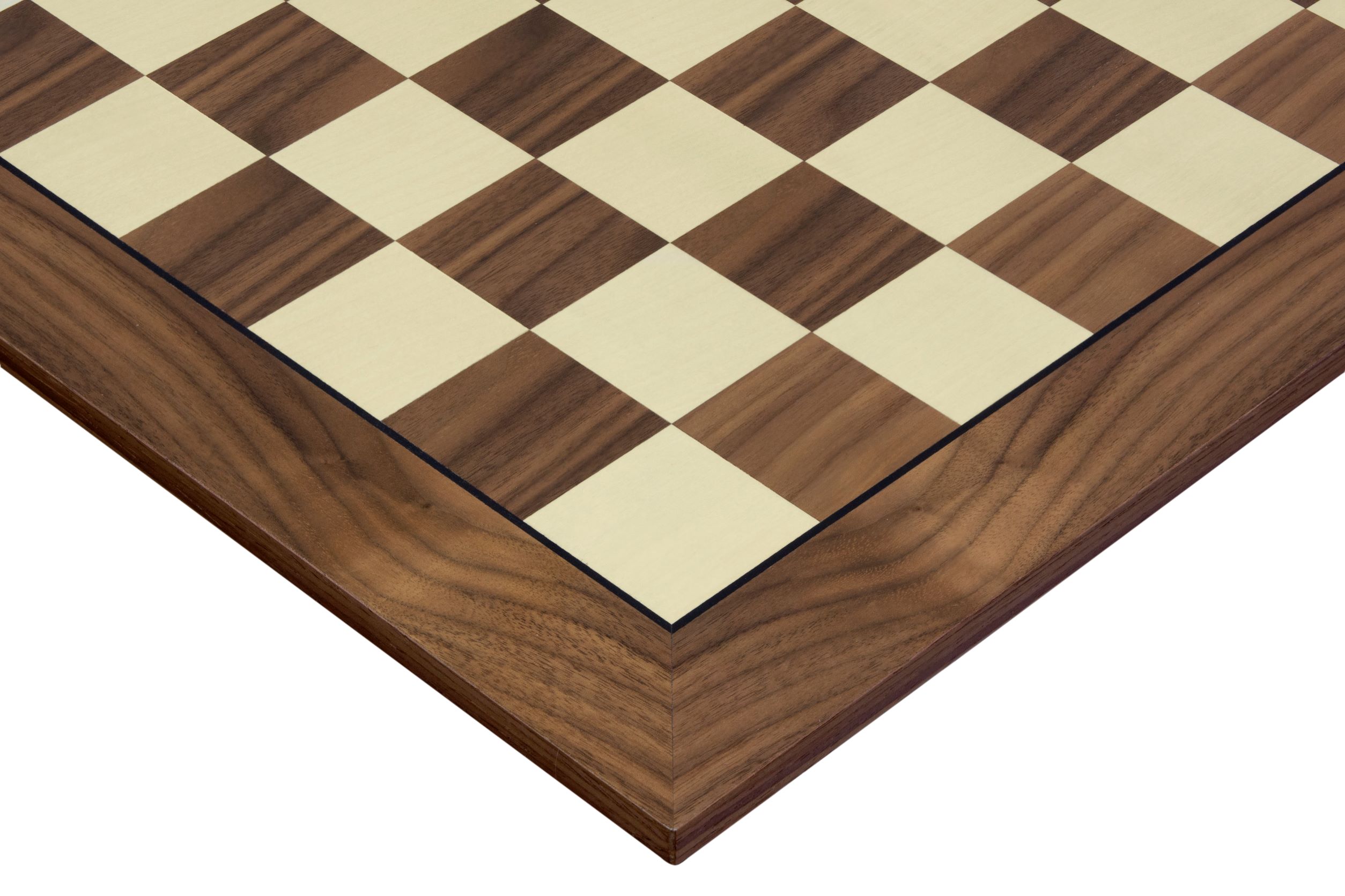 Deska szachowa nr 5+ z czarną ramką (bez opisu) orzech/klon (intarsja) - Ekskluzywna