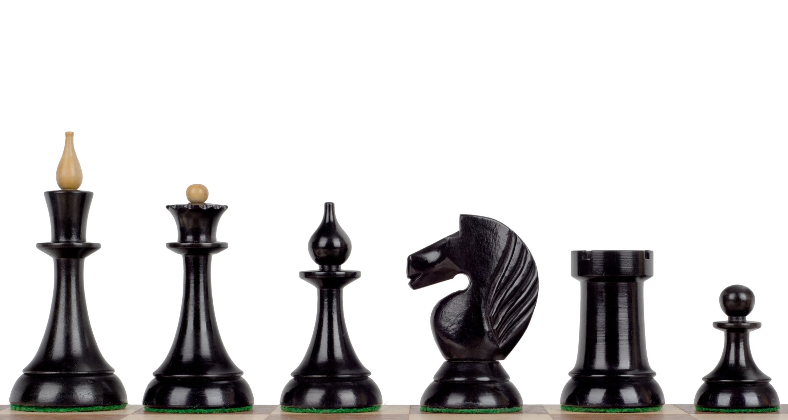 Figury szachowe Queen's Gambit 1957 Bukszpan hebanizowany 4 cale