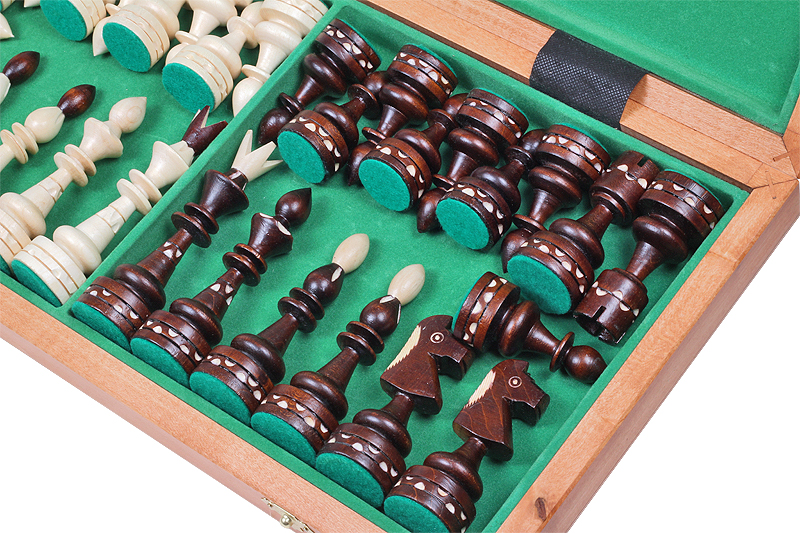 DUŻE SZACHY INDYJSKIE (50x50cm) intarsjowane