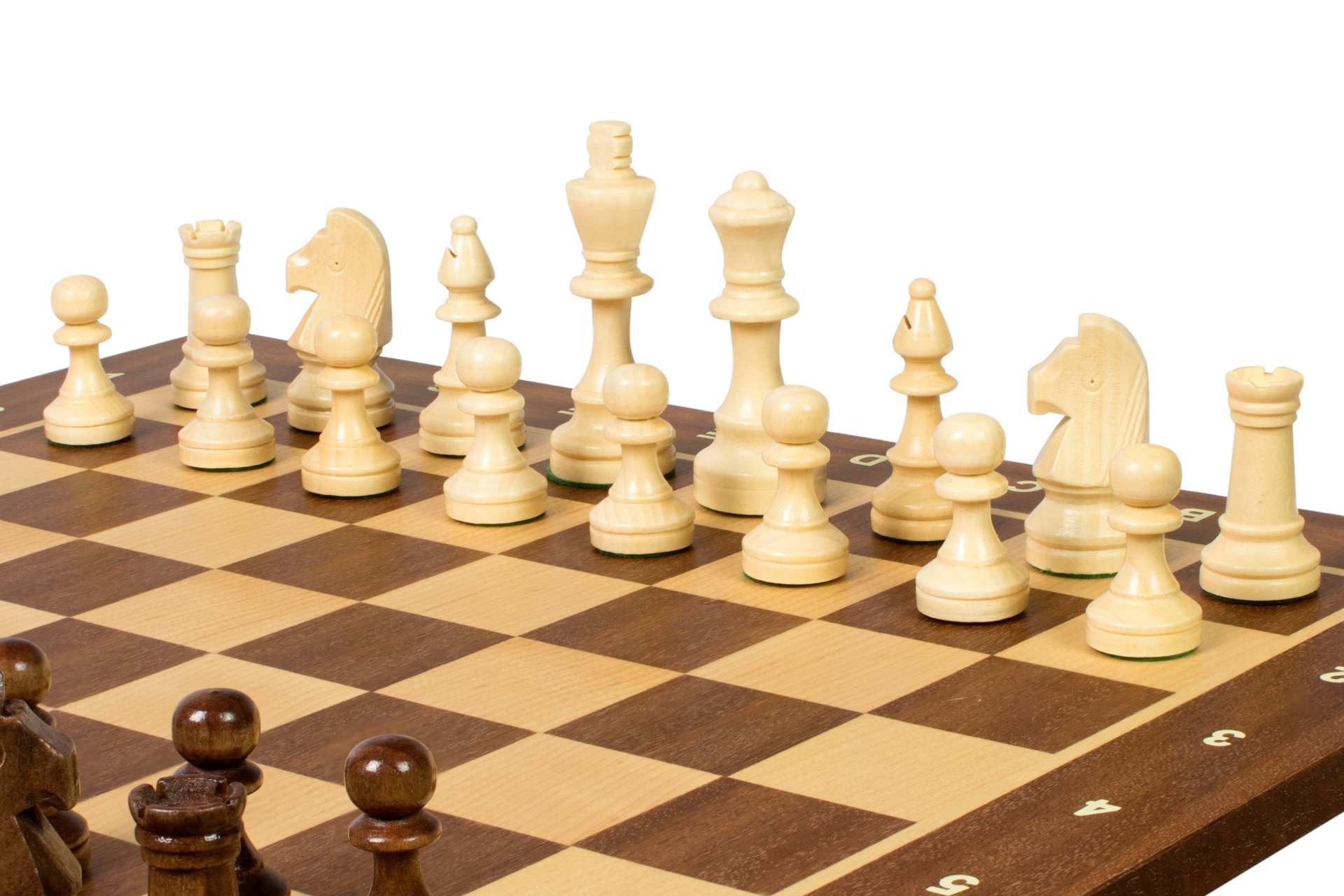 Zestaw szachowy turniejowy Nr 4 - szachownica 40 mm + figury Sunrise Staunton 78 mm