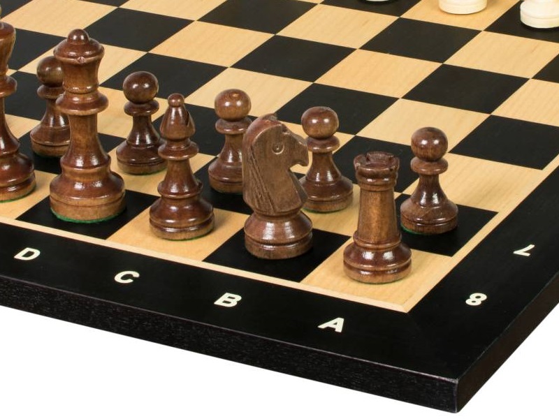 Zestaw szachowy turniejowy Nr 4 - szachownica 40 mm + figury Sunrise Staunton 78 mm