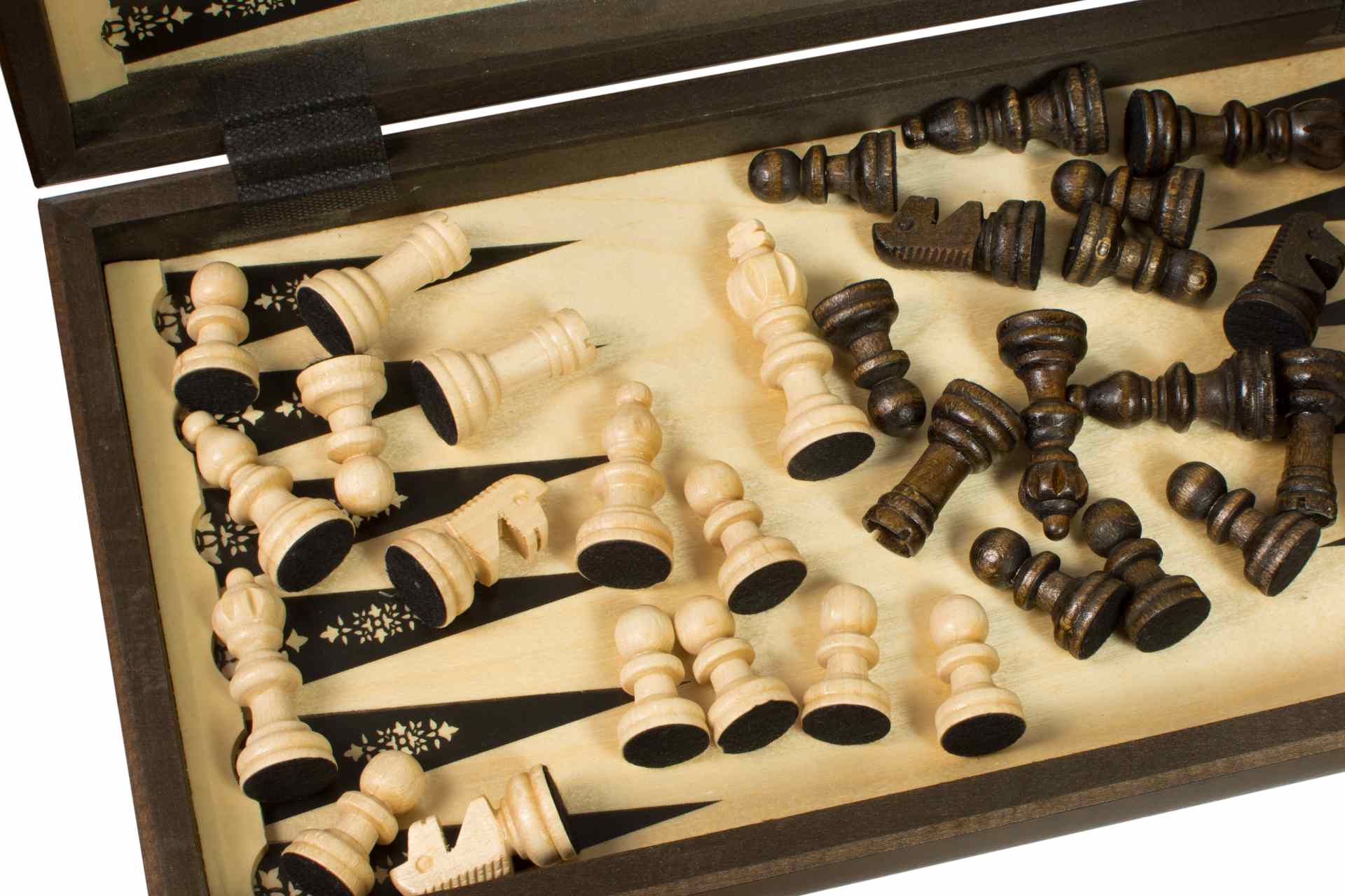 ZESTAW DREWNIANY 3 w 1 (40x40cm) SZACHY + WARCABY + BACKGAMMON