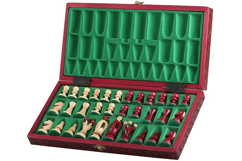 SZACHY KRÓLEWSKIE ŚREDNIE (34x34cm) wiśnia