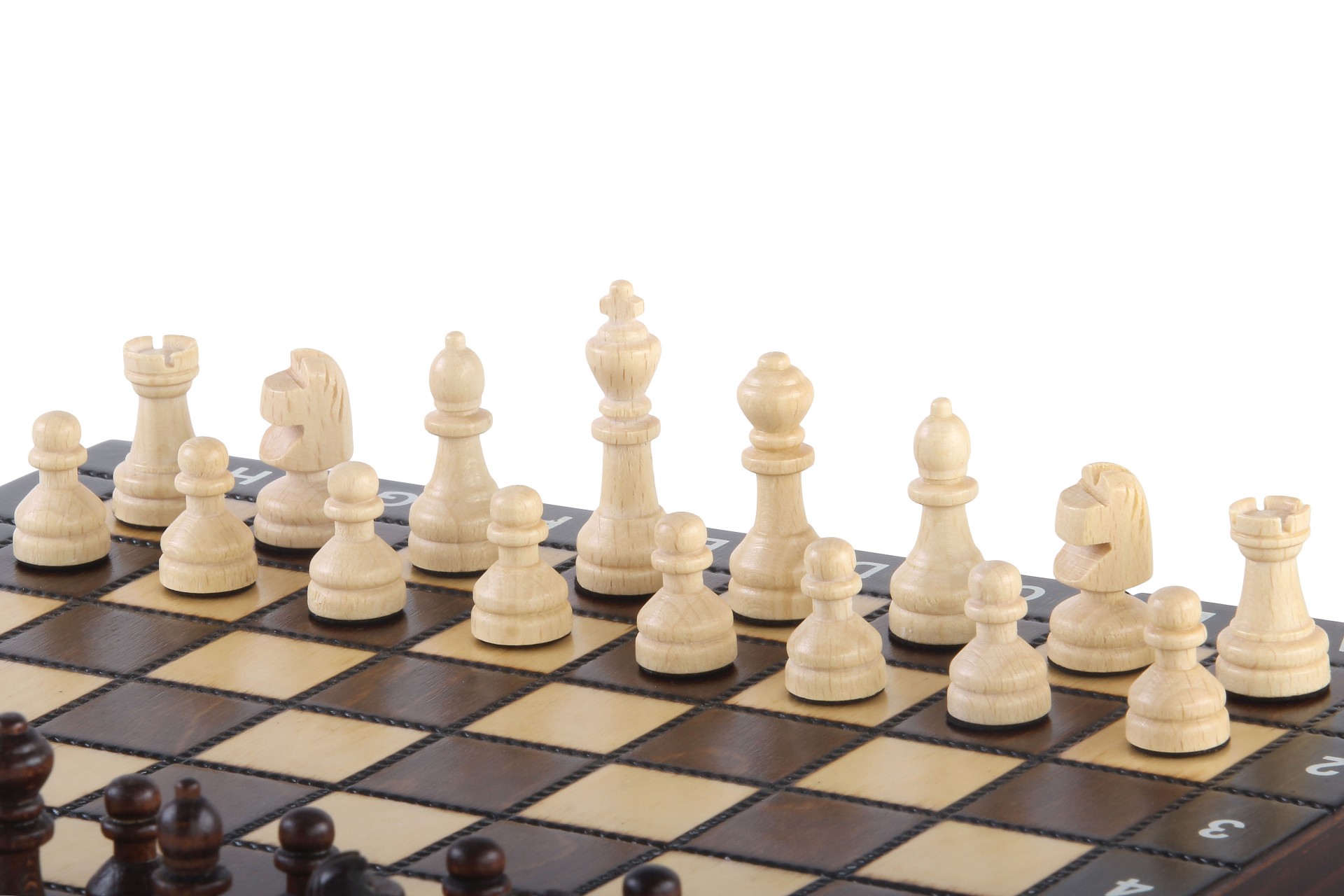 ZESTAW SZKOLNY DREWNIANY (28x28cm) - SZACHY + WARCABY + BACKGAMMON