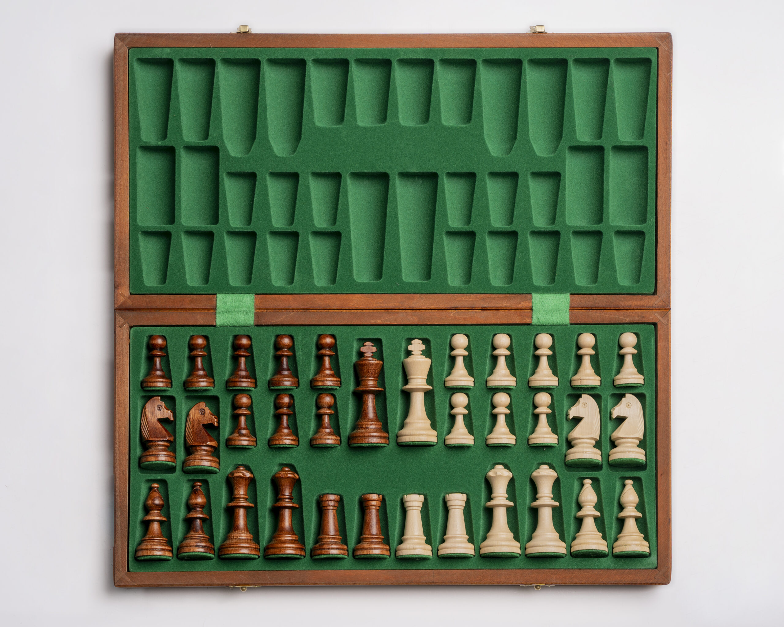 Szachy Turniejowe nr 5 (pole 50 mm, król 90 mm) intarsjowane z dodatkowymi hetmanami