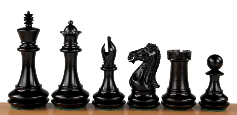 Figury szachowe Champfered Base Heban 4 cale