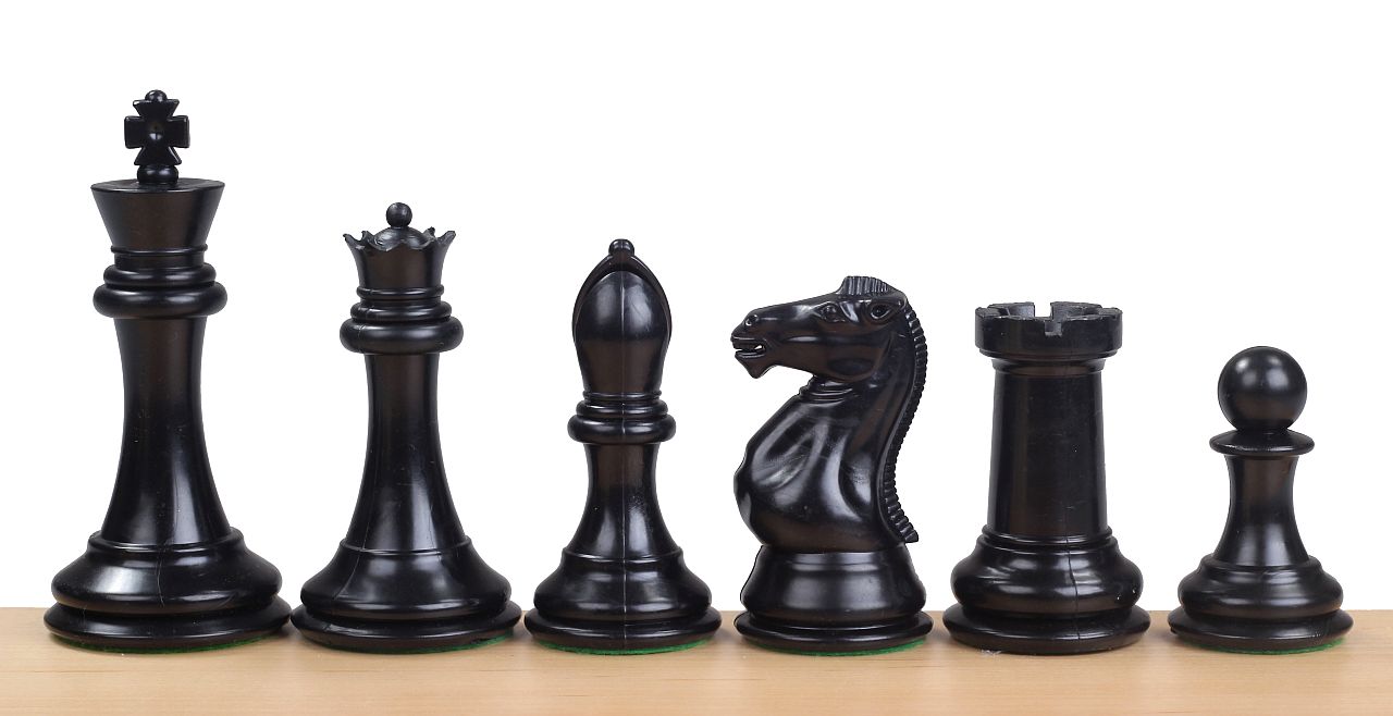 Figury szachowe Exclusive Staunton nr 7, białe/czarne, dociążane metalem (król 104 mm)