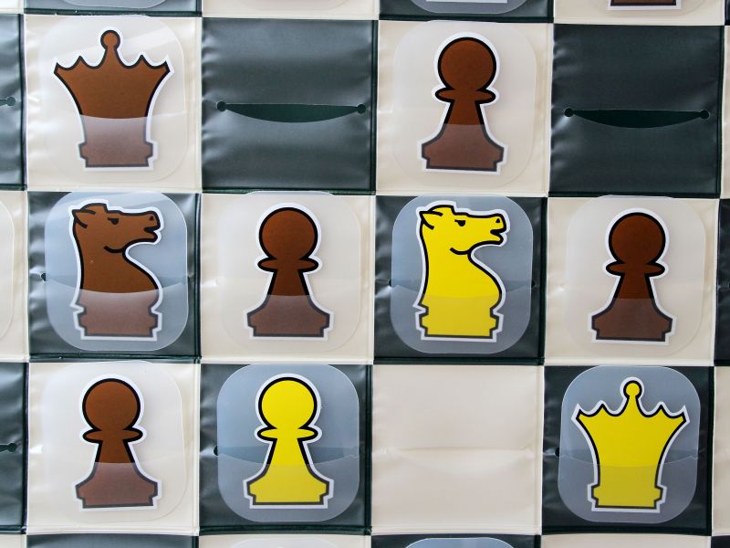 SZACHY DEMONSTRACYJNE ZWIJANE XXL - WTYKANE (szachownica + figury + torba)