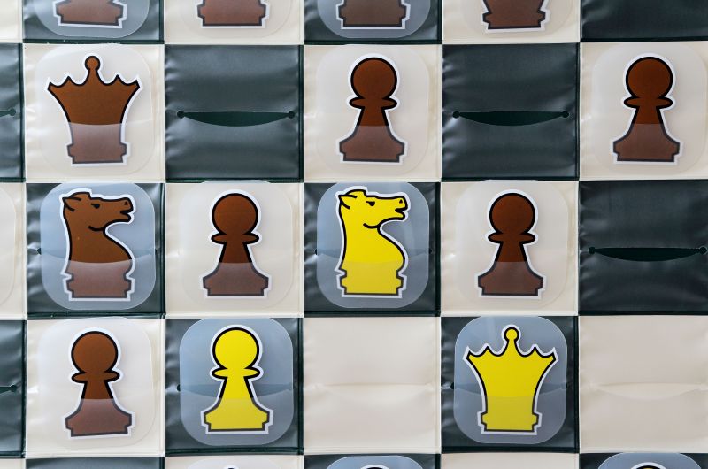 SZACHY DEMONSTRACYJNE ZWIJANE XXL - WTYKANE (szachownica + figury + torba)