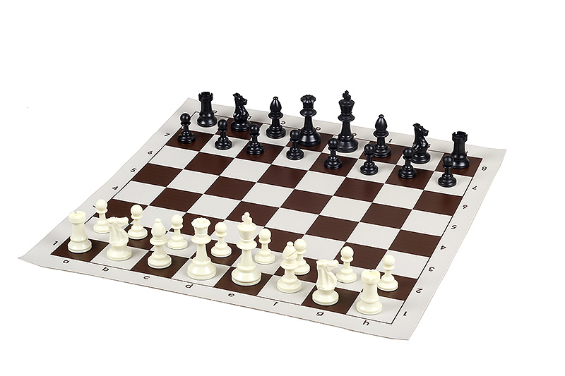 Szachownica winylowa rolowana nr 4+, biało - brązowa