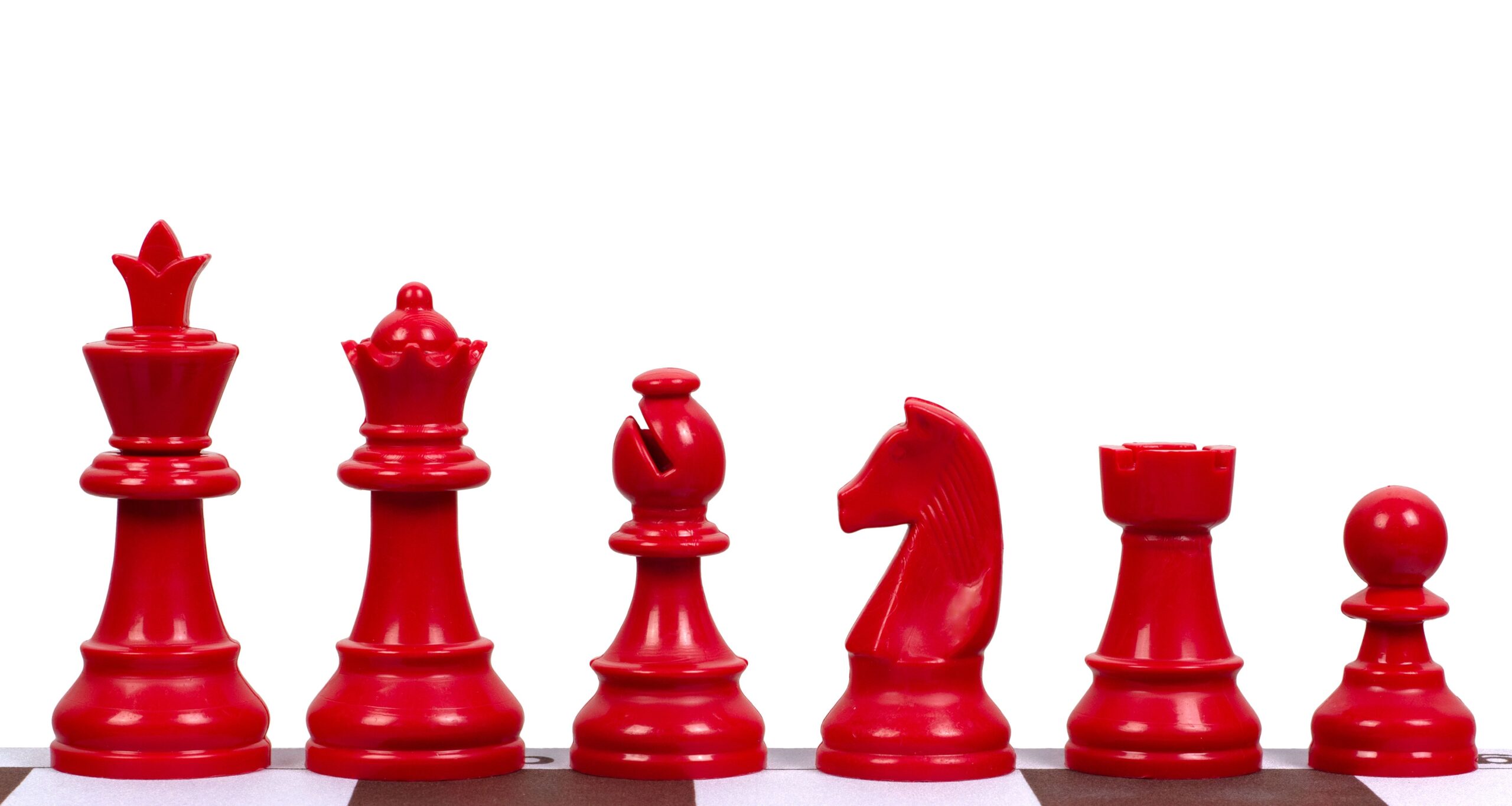 Figury szachowe Staunton 6, plastikowe (król 95 mm) - czerwone