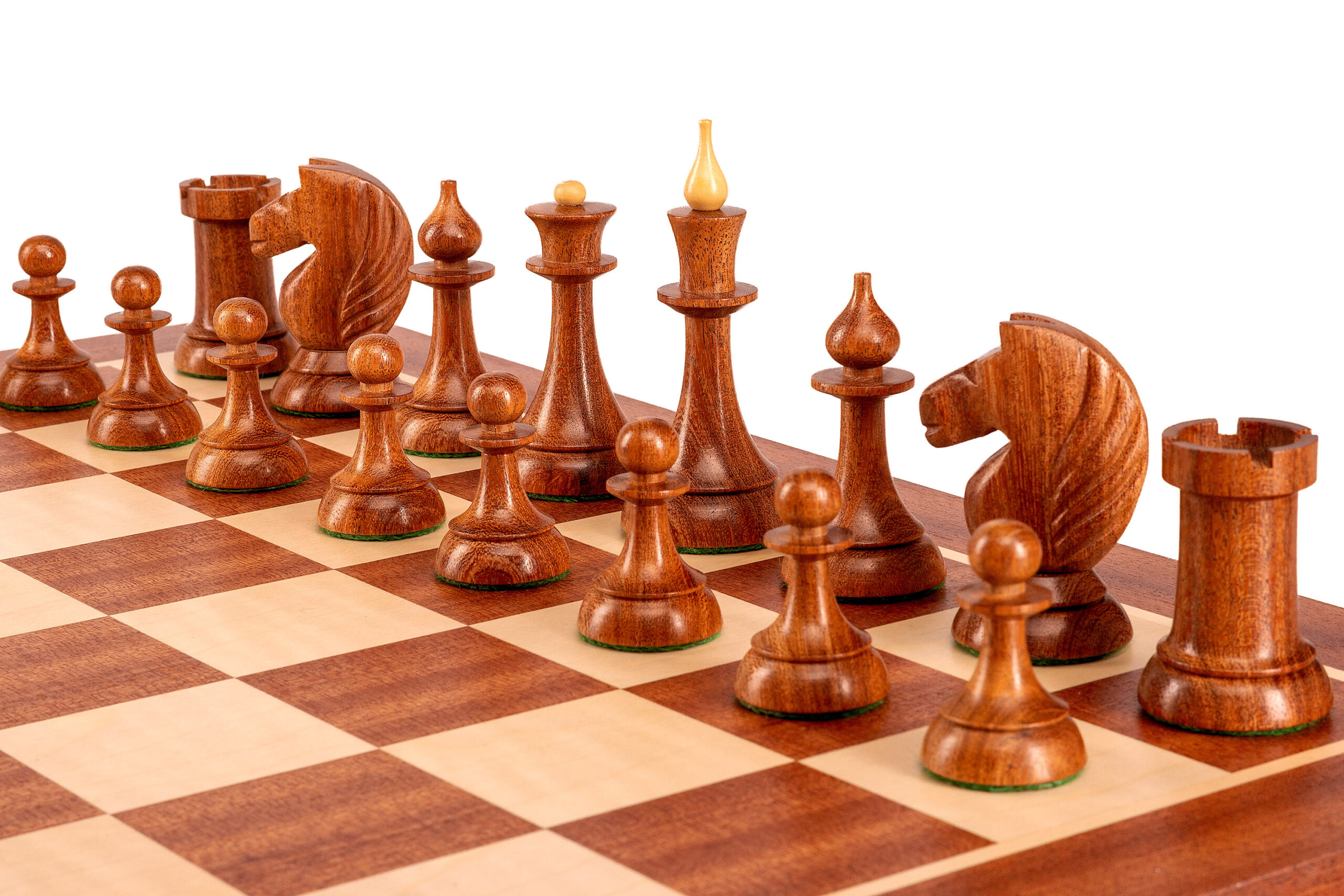 Figury szachowe Queen's Gambit 1957 akacja indyjska 3,75 cale
