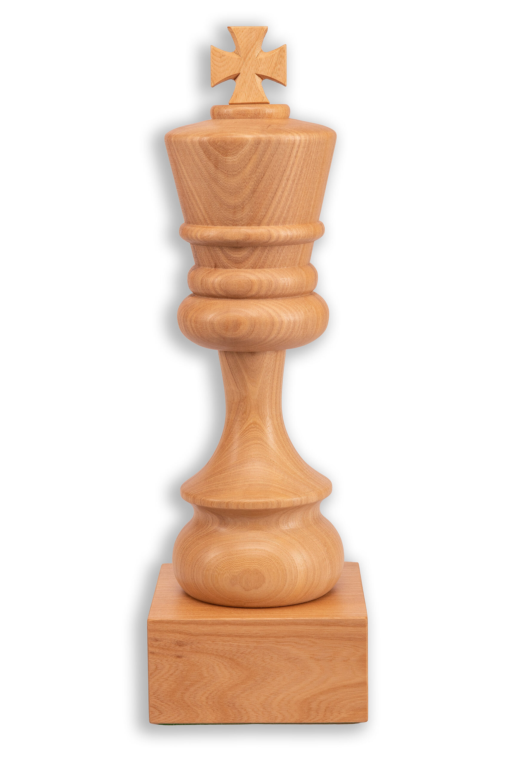 Puchar szachowy drewniany - Biały król 37 cm