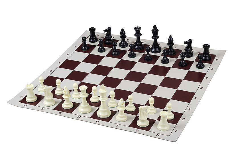 Figury szachowe Staunton nr 6, białe/czarne, dociążane metalem (król 96 mm)